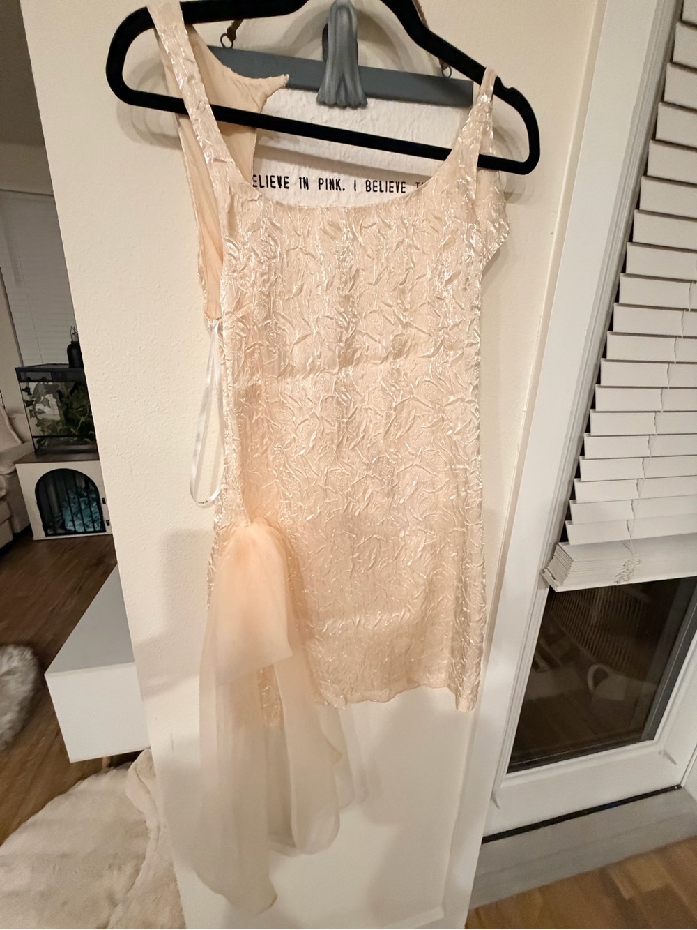 For Love And Lemons Pale Cream Embellished Mini Dress